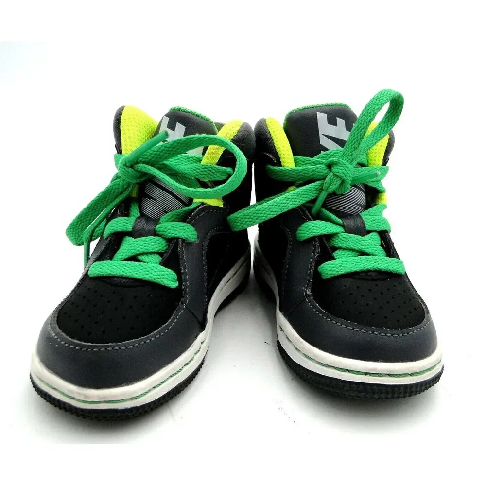 NIKE Court Invader‎ GREEN/GRAY/BLACK Fabric/Leather Size 5C Basketball Sneaker